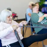 A lady in an exercise class