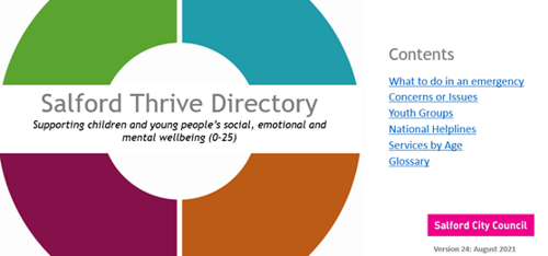 Screenshot of the Salford Thrive Directory