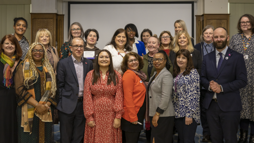 Members of the Salford Women and Girls' Commission, including City Mayor Paul Dennett