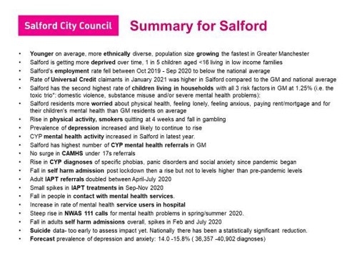 Mental Health Needs Assessment Page 49 Summary